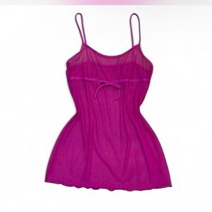 Sheer mesh pink chemise slip dress